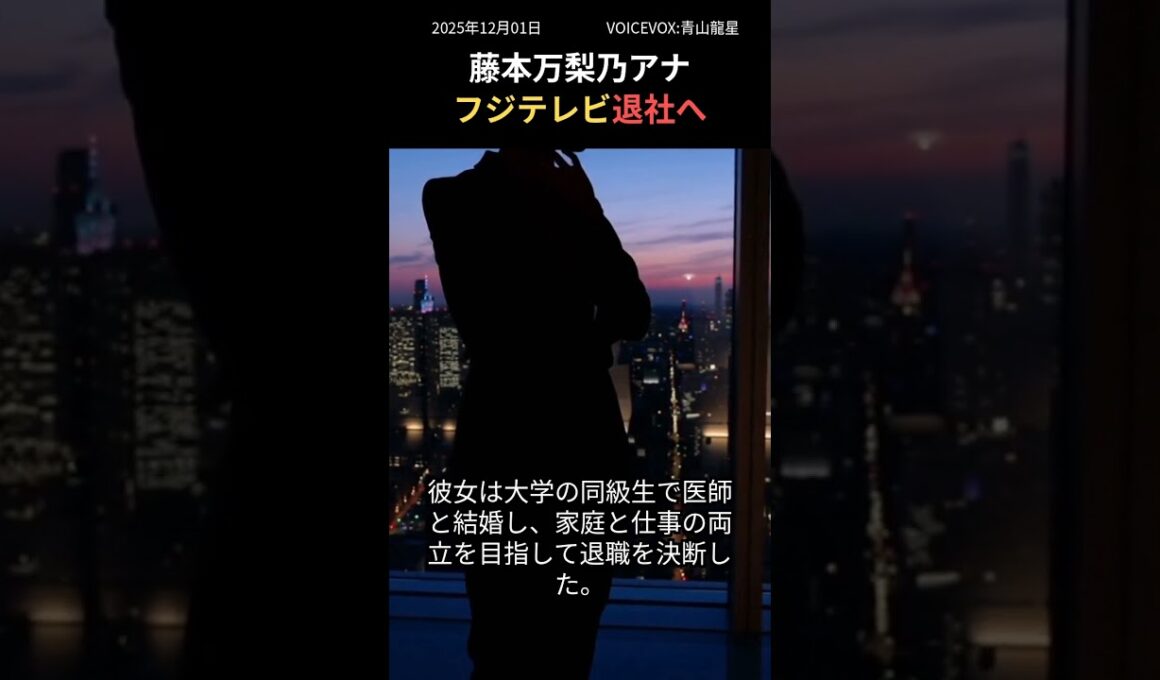フジテレビ藤本万梨乃アナ、12月31日退社決定！家庭と仕事の両立を目指す