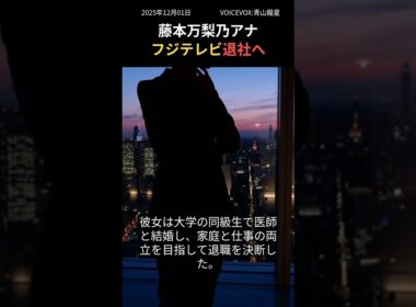 フジテレビ藤本万梨乃アナ、12月31日退社決定！家庭と仕事の両立を目指す