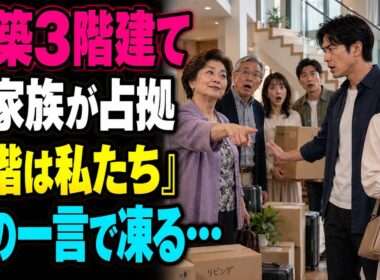 新築した3階建ての家に義家族が勝手に引っ越してきた。「1階は私たちが使う。2階は末っ子夫婦ね」黙って耐えていた夫が口を開くと、義家族全員の顔色が変わった