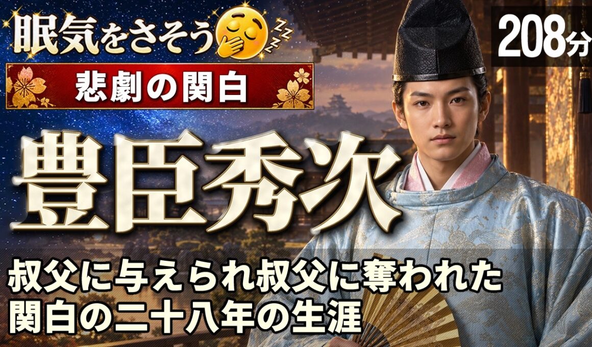 豊臣秀次 の一生をゆっくりたどる長編歴史物語｜叔父に与えられ叔父に奪われた関白の二十八年【3.5時間/208分】