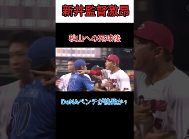 【乱闘】新井監督が珍しく激昂 乱闘に発展 #新井監督 #広島カープ #横浜denaベイスターズ