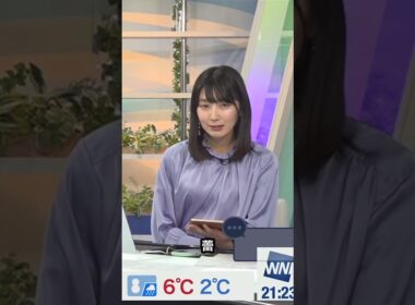 【檜山沙耶】℃スタに挑むゲーム脳青おさや#shorts 〈WeatherNewsLive〉2023.2.24moon