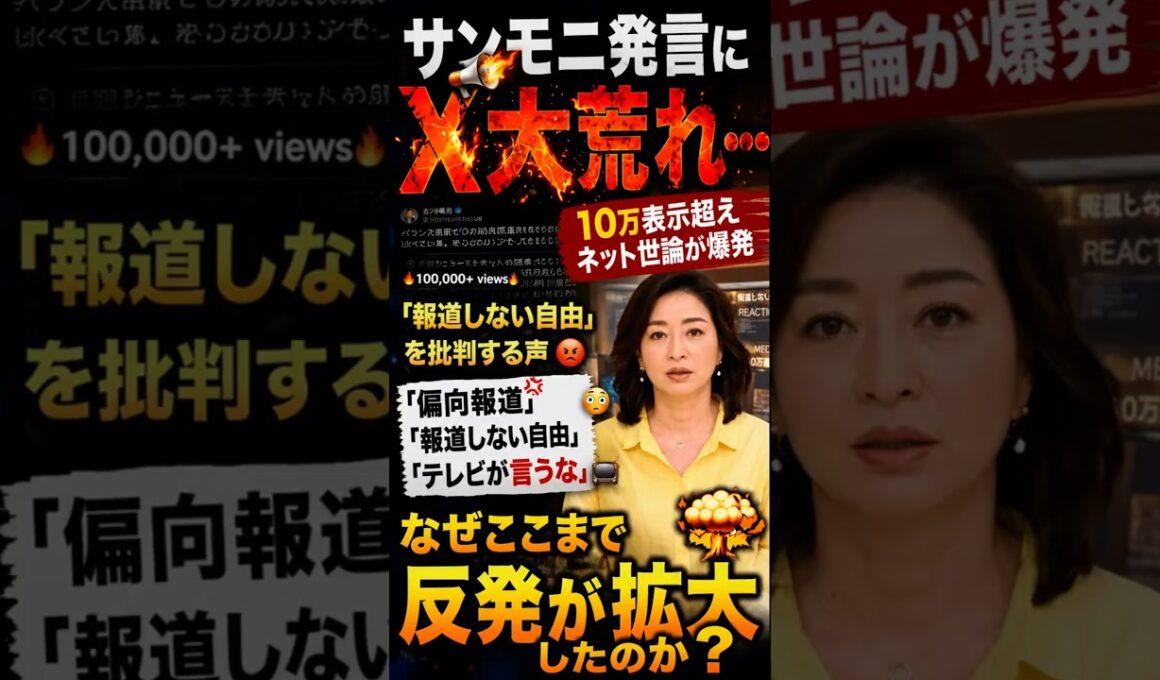 サンモニ発言が炎上…「テレビが言うな」とXで反発拡大