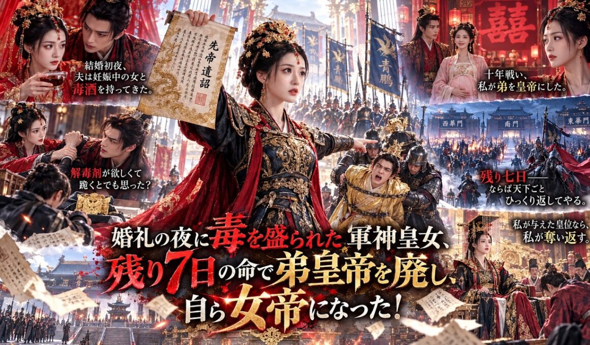 自ら皇位に就けた弟に命を狙われ、爵位を守った婚約者にも新婚夜に裏切られた！余命7日、彼女は先帝の遺詔を掲げ、皆の前で皇帝を廃し自ら即位する！もう誰のためにも国を守らず、自分の天下を全て奪い返す！