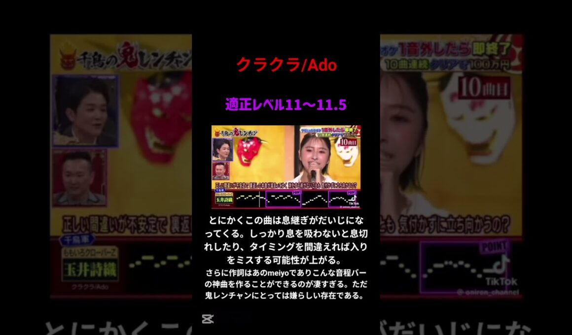 クラクラ/Ado#Ado#クラクラ#玉井詩織#千鳥の鬼レンチャン