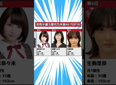 女性が選ぶ!歴代【乃木坂46】人気メンバーランキングTOP10