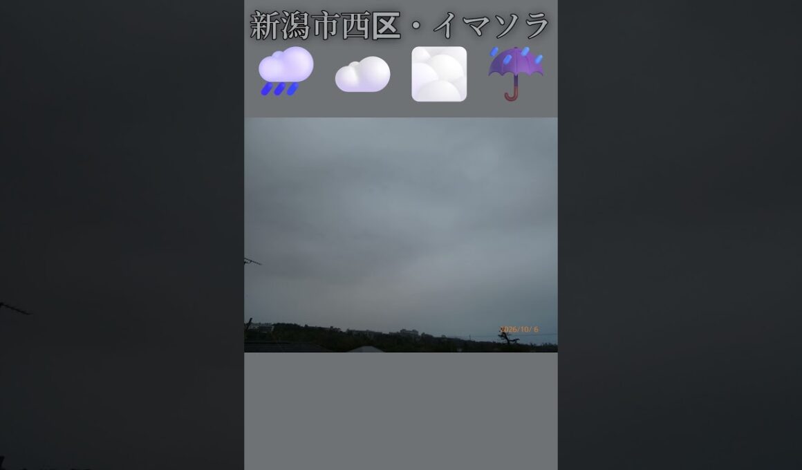 新潟市西区・🌧️☁️🌫️☔イマソラ #10月6日 #火曜日 #新潟県 #新潟市 #新潟市西区 #イマソラ #今朝の空 #ラジオ体操