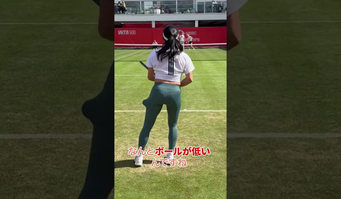 【まるで魔法！？】低くて速いプロテニス選手の芝コート練習風景🎾   #tennis  #shorts #grass court