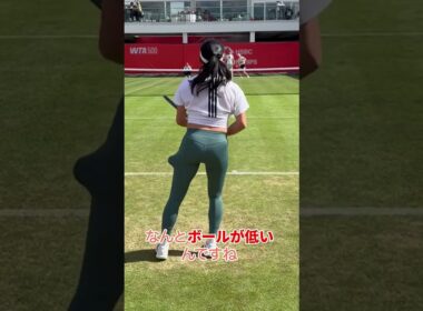 【まるで魔法！？】低くて速いプロテニス選手の芝コート練習風景🎾   #tennis  #shorts #grass court