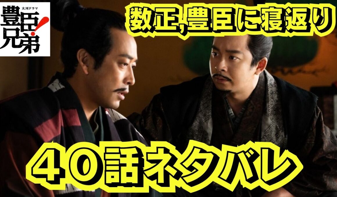 注意!豊臣兄弟!第40話ネタバレ動画!数正の裏切り家康から秀吉,妹あさひを正室の要求!秀吉夫と離縁させる!「あさひの輿入れ」10/18大河ドラマ予告