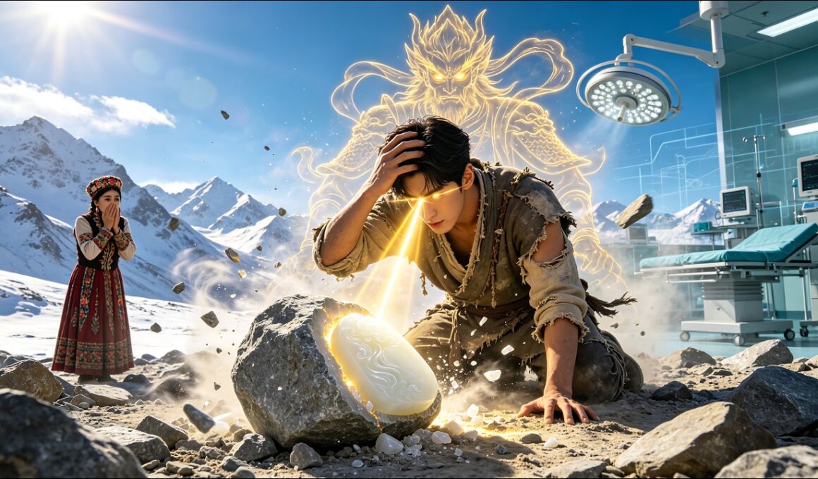 窮小子為父親手術費崑崙採石，得山神透視鑑玉！看透原石修復珍寶，開店奪金獎金獎愛情雙豐收！ 🔥 #短劇 #鑑寶 #逆襲 #爽劇