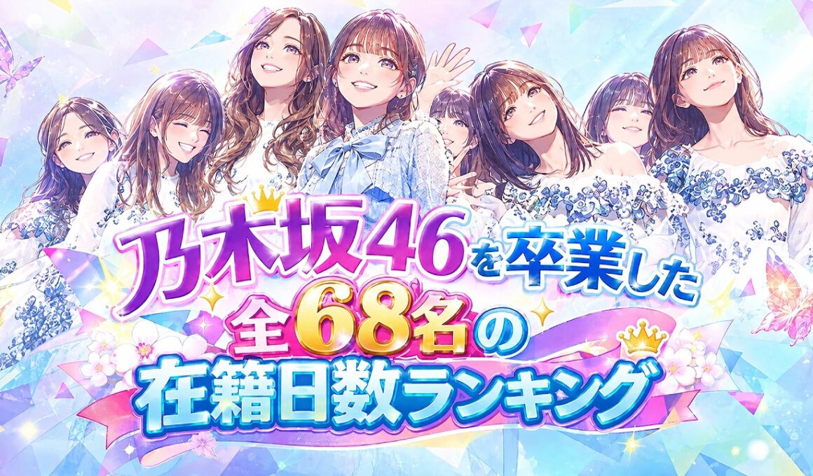 乃木坂４６　卒業した全６８名の在籍日数ランキング⭐