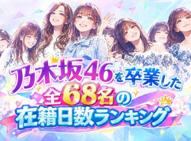 乃木坂４６　卒業した全６８名の在籍日数ランキング⭐