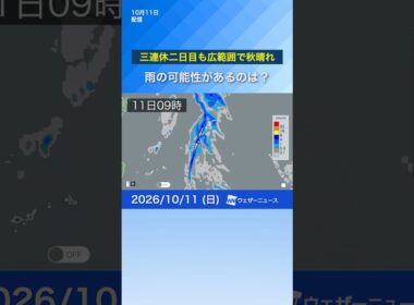 三連休二日目も広範囲で秋晴れ　雨の可能性があるのは？　#news #ウェザーニュース #天気