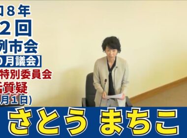 令和8年 決算特別委員会（第3分科会 10月1日）総括質疑 さとう まちこ