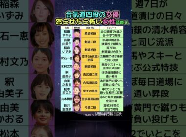 美しい女優が合気道四段…怒らせたら怖い有段者の女性芸能人