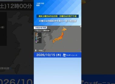 【週末の天気】土曜日は各地で晴天お出かけ日和　日曜日はゆっくり下り坂 西日本太平洋側の一部で雨に注意