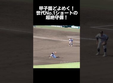 【高校野球】甲子園どよめく！世代No.1ショートの超絶守備！横浜高校・池田聖摩　横浜vs沖縄尚学　#高校野球 #甲子園 #横浜高校