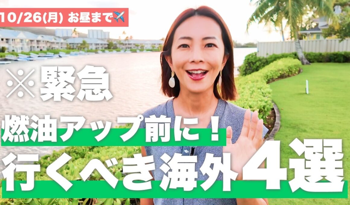 燃油サーチャージが11月1日から値上がり！駆け込み割セールでソウル29,800円〜、ハワイ・台北のお得ツアーを紹介