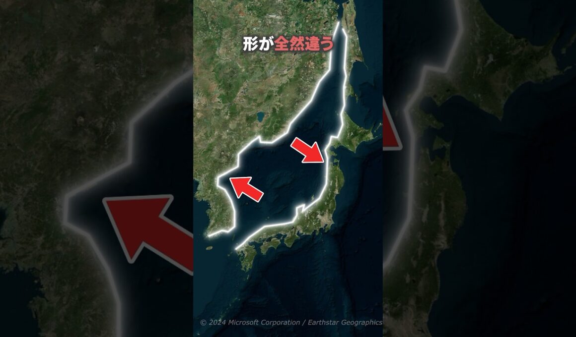 日本列島の海岸線が一致しない理由!!なぜ全然違うのか？#shorts