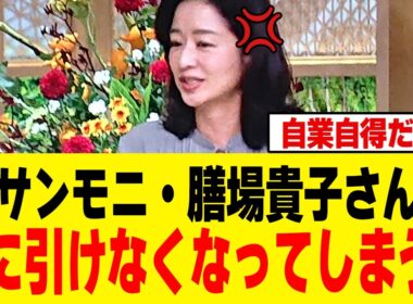【衝撃】サンモニ・膳場貴子さん、いつものように高市批判を行うも「うっかり」自分自身を苦しめてしまうｗｗｗ