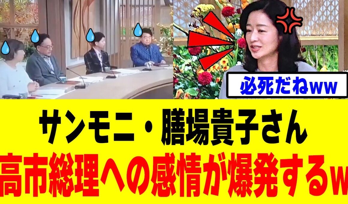 【衝撃】サンモニ・膳場貴子さん、高市総理の対応に難癖をつけるも「逆に」ツッコまれてしまうｗｗｗ