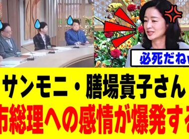 【衝撃】サンモニ・膳場貴子さん、高市総理の対応に難癖をつけるも「逆に」ツッコまれてしまうｗｗｗ