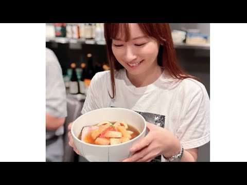 【 皆藤愛子 】　ロケの合間に“冷やし桃ラーメン”を満喫　「最高だった」とチャーシューと桃の意外な組み合わせに絶賛の表情